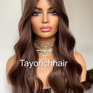 Brunette Brown No Lace Synthetic Wig