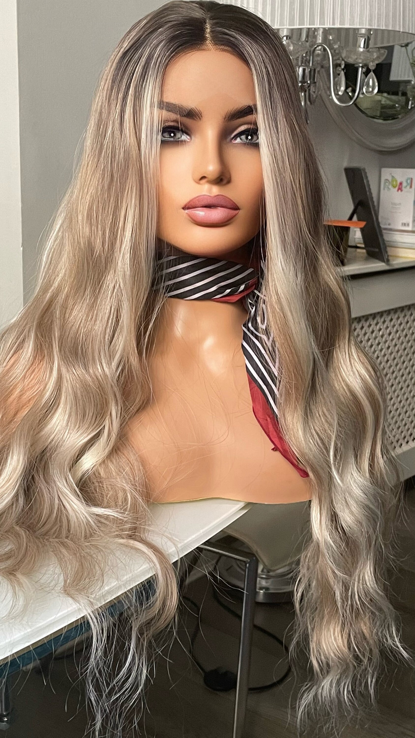 Dark Ash Blonde/ Platinum Blonde Highlights Dark Roots Ombre - Etsy Australia Dark Ash Blonde/ Platinum Blonde Highlights Dark Roots Ombre - Etsy Australia