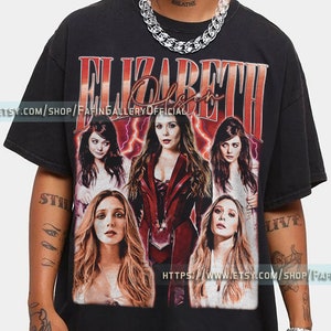 RETRO ELIZABETH OLSEN Vintage Shirt, Elizabeth Olsen Homage Tshirt, Elizabeth Actress Scarlet Retro 90s Sweater Elizabeth Olsen Tee Wanda fj