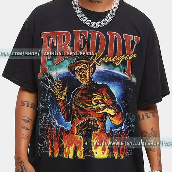 Chemise vintage RETRO FREDDY KRUEGER, Nightmare Halloween Tshirt Jason Voorhees T-Shirt Friday the 13th Horror Horror Movie Halloween Shirt Lf