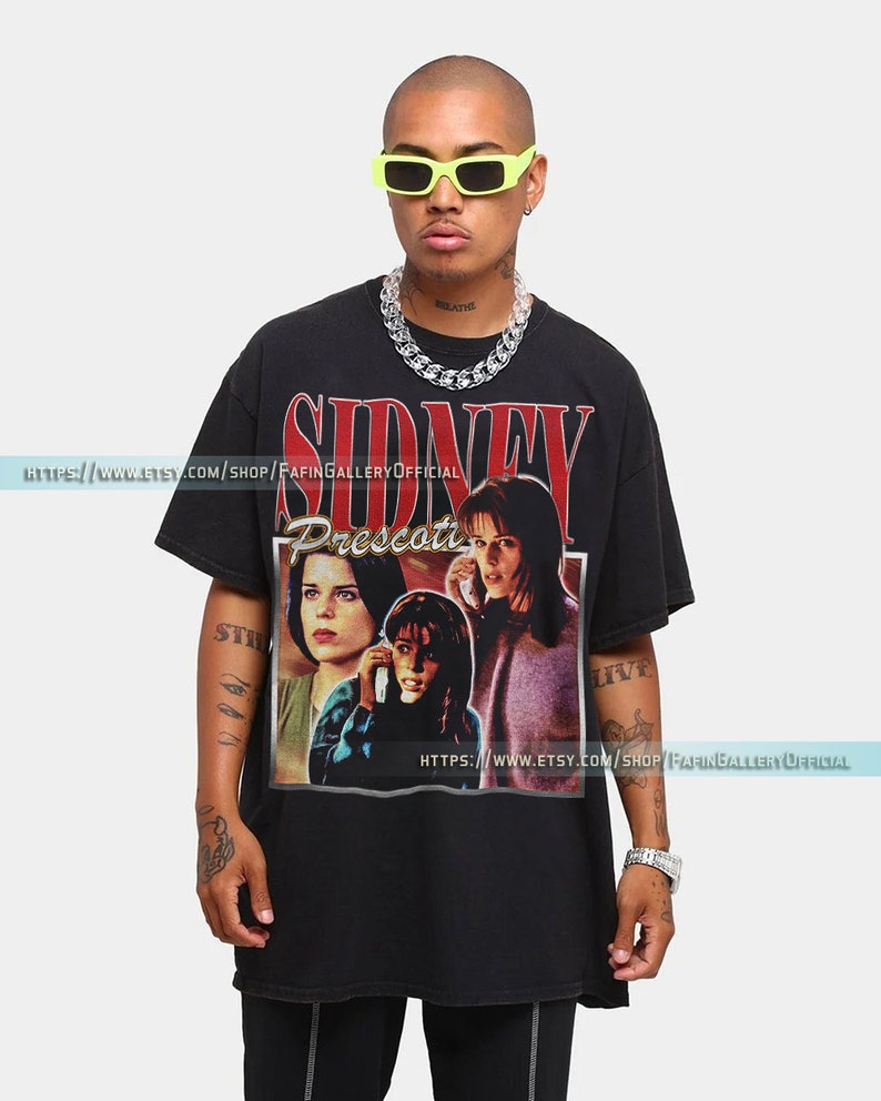 SIDNEY PRESCOTT SCREAM Shirt, Neve Campbell Scary Movie Shirt, Scary Horror Tees, Kill3r Homage Fan T-Shirt Sidney Stu Matcher Scream Gift L image 2