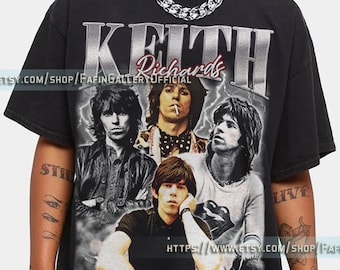 RETRO KEITH RICHARDS Shirt, Keith Richards Rock Music Tee, Keith Richard Fan Tees, Keith Richard Retro 90s Shirt Lf