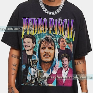 PEDRO PASCAL Shirt, Actor Pedro Pascal Shirt Retro 90s, Javier Peña, Narco Pedro Pascal Fans Gift, Pedro Pascal Tribute Celebrity Shirt L