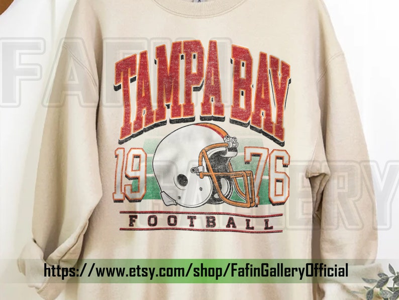 Tampa Bay Football Sweatshirt Vintage Style Tampa Bay Football Crewneck Football Sweatshirt Tampa Bay Sweatshirt FG60 image 1
