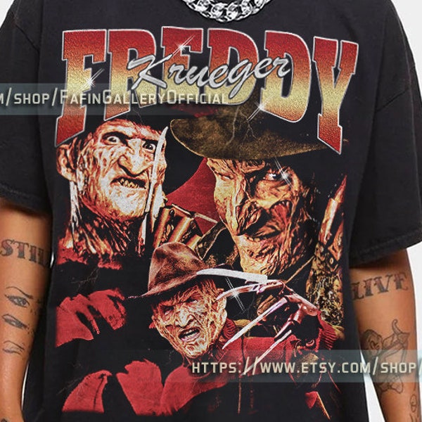 Retro FREDDY KRUEGER Vintage Shirt, Nightmare Halloween Tshirt, Jason Voorhees T-Shirt Friday the 13th Horror Movie Halloween Shirt fg