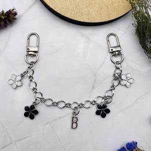 Cadena de flores para bolso, dije de plata para bolso, accesorios para bolso, lazo para bolso