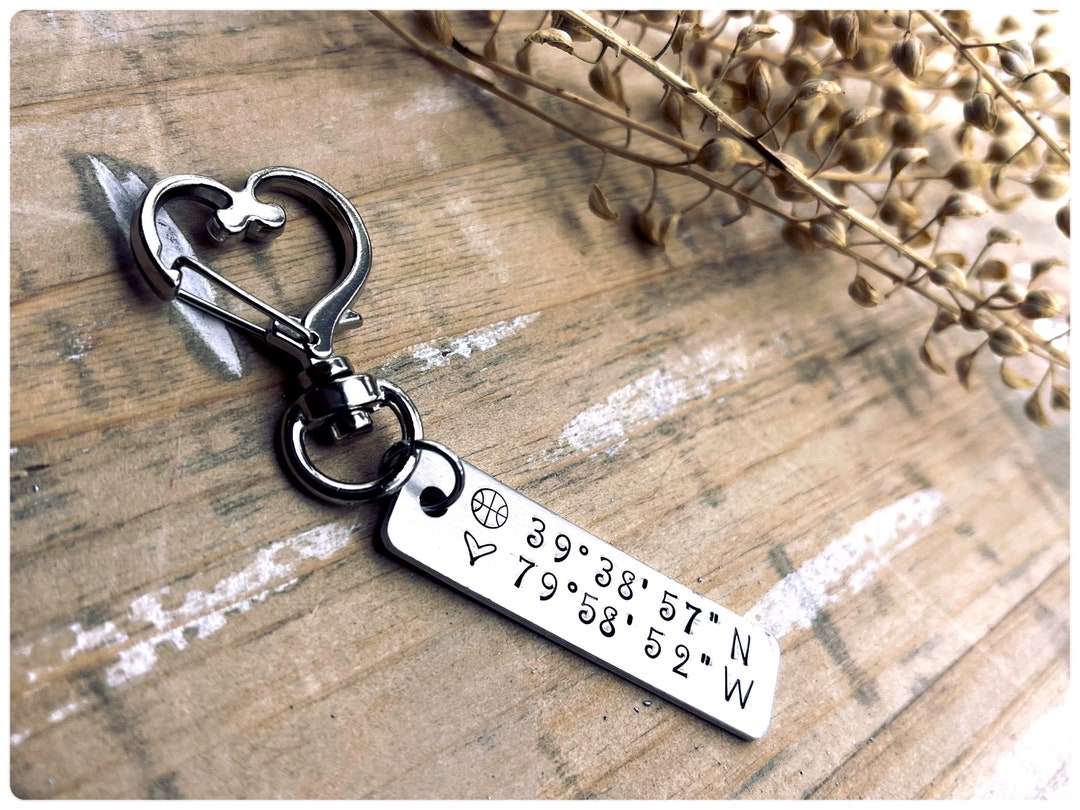 Custom Coordinate Keychain Location Keychain Longitude Latitude New ...