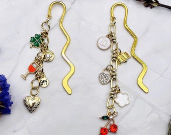 Personalized Gold Charm Bookmark, Book Lover Gift
