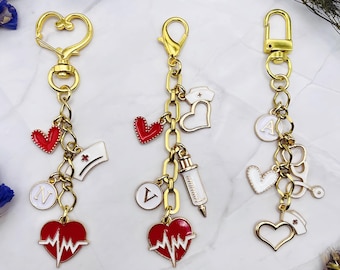 Nurse purse charm - badge tag - EMT gift - RN - LPN - handbag dangle charm