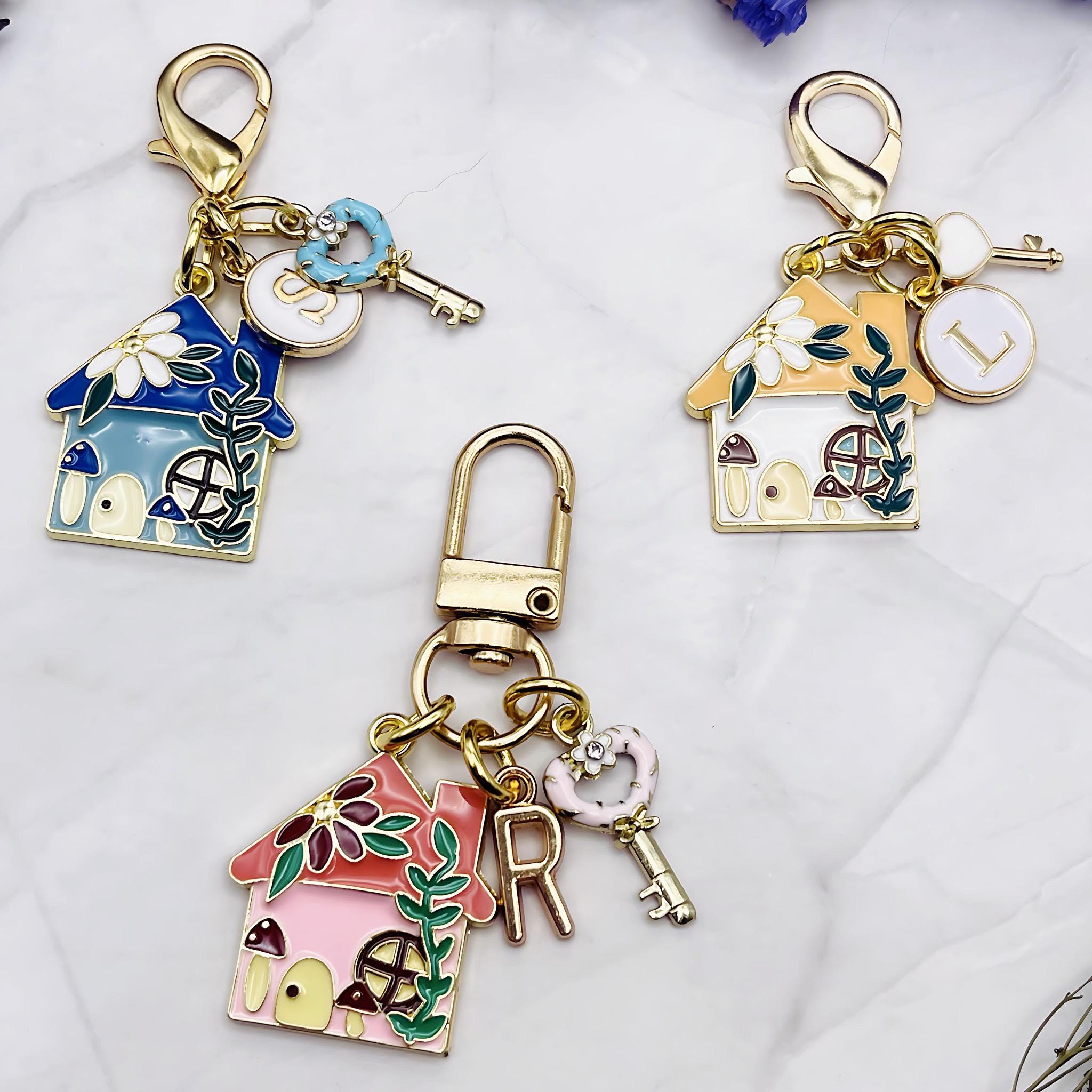 Custom House Keychain, Personalized Initial Keyring, Homeowner Gift - Etsy