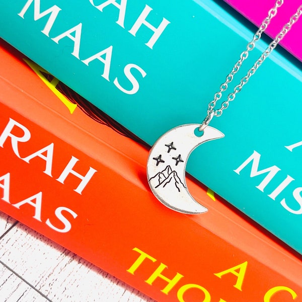 ACOTAR necklace - a court of thorns and roses - acomaf jewelry - book charm - velaris necklace