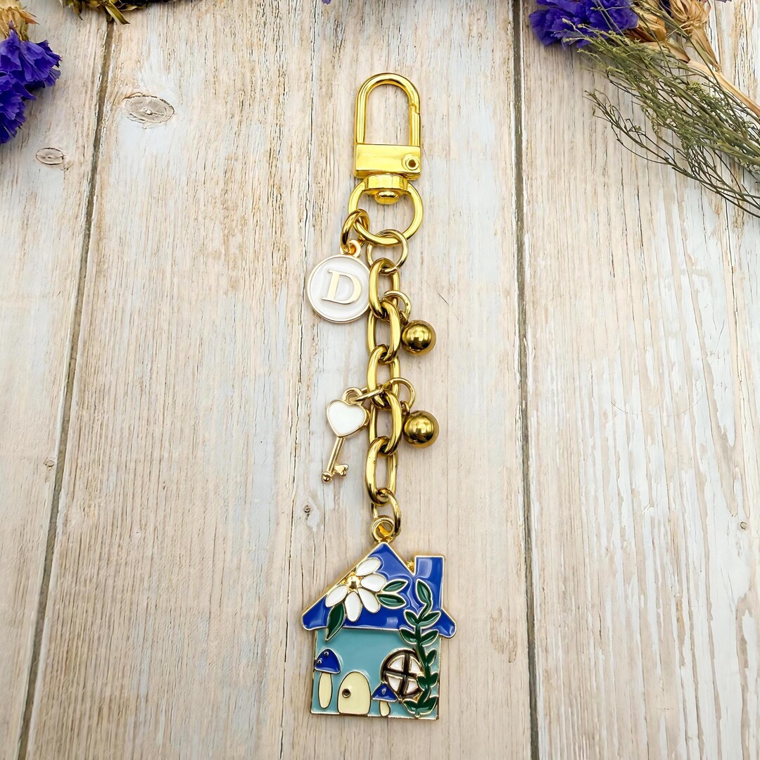 Custom House Keychain, Personalized Initial Keyring, Homeowner Gift - Etsy