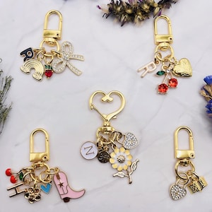 Custom charm keychain, bag charm, personalized initial keychain, purse accessories, create your own
