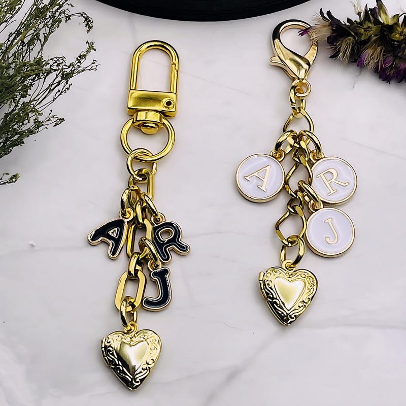 Initial Keychain - Etsy