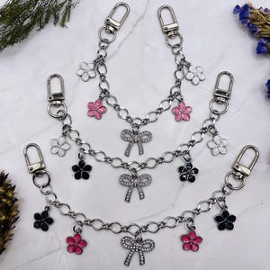 Cadena de plata para bolso, dijes para bolso, accesorios para bolso, cadena con dijes para ella, cadena para billetera