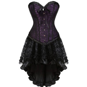 Steampunk Corset Skirt Gothic Burlesque Corsets Costumes Renaissance Corset  Dress for Women. 