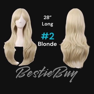 White Long Curly Hair Costume Cosplay Wig 28" 70cm