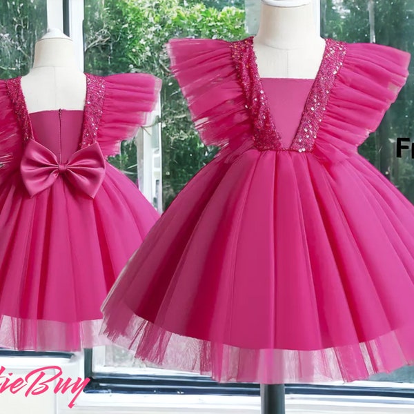 Birthday Party Princess Dress Children Sequins Bow Pageant Gown dress
