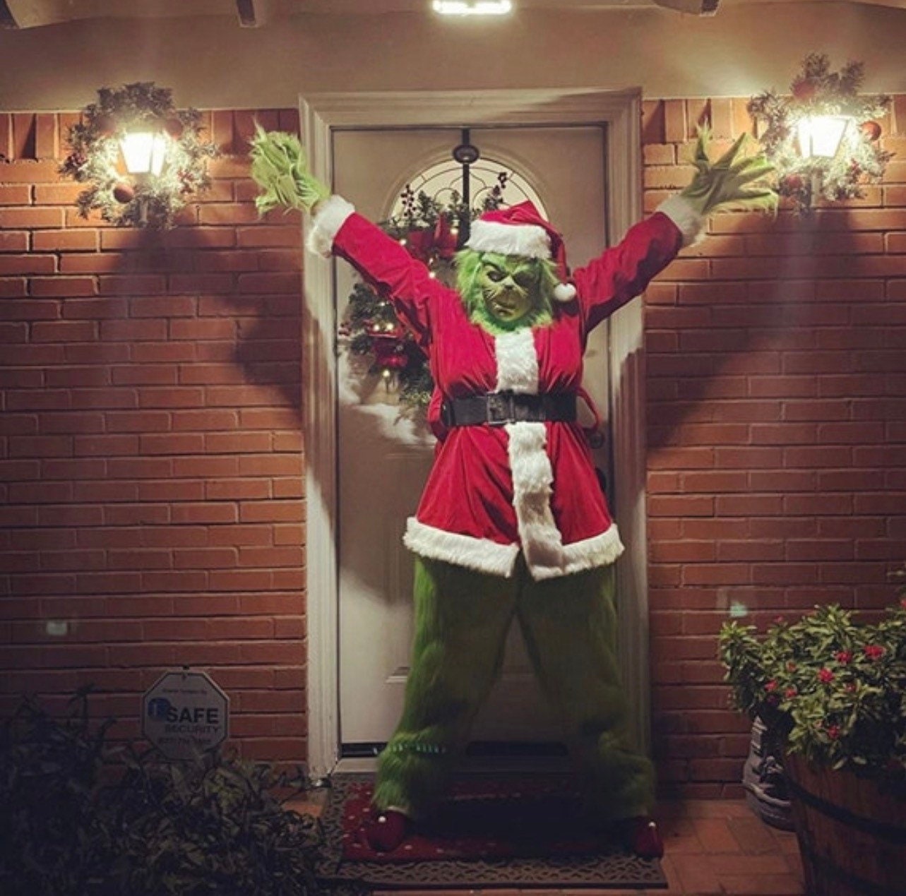 The Grinch Adult Santa Open Face Costume 