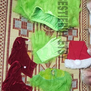 Green Big Monster Costume for Men 7 PCS Deluxe Furry Adult Santa Suit Xmas Holiday Outfit Set - Etsy
