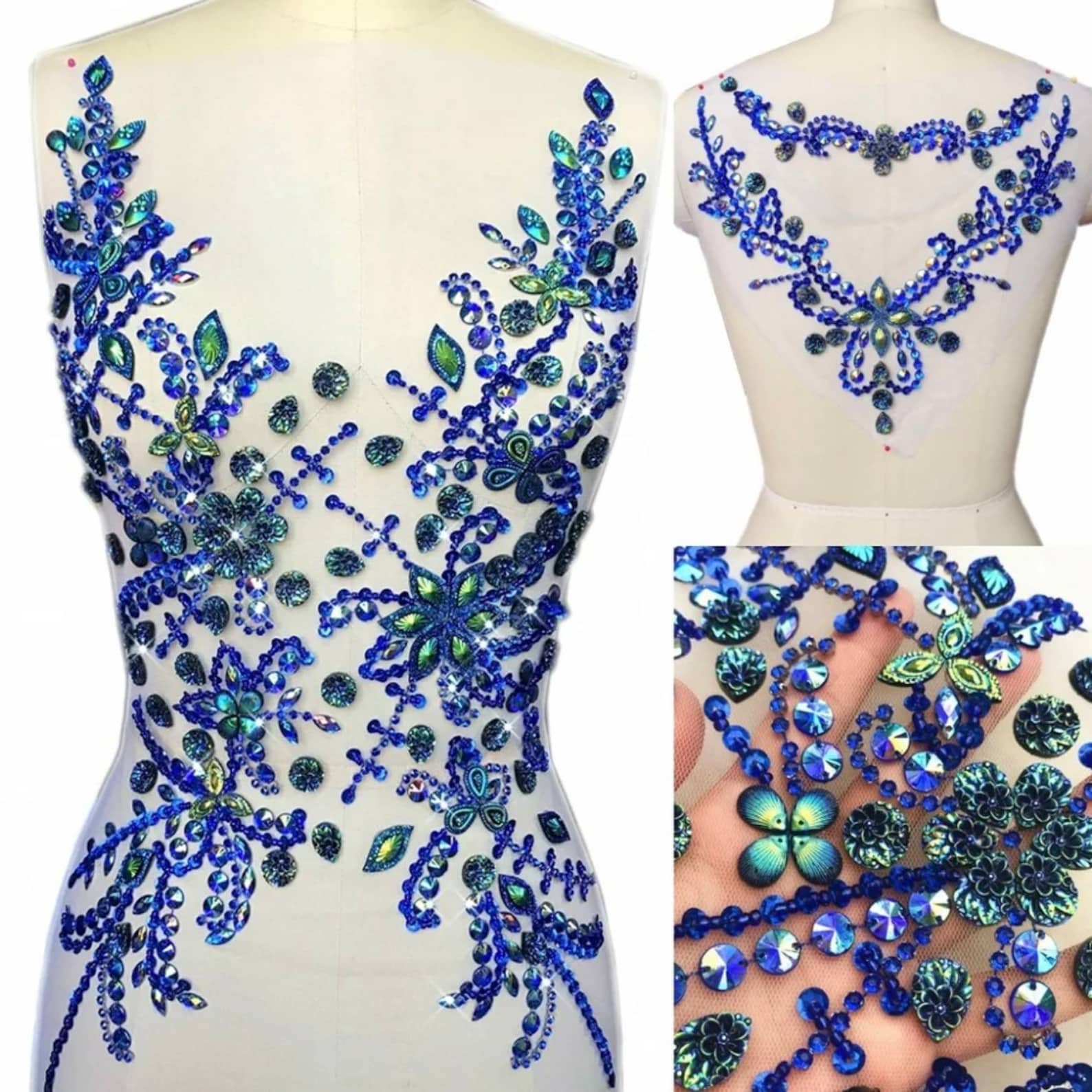 Crystal Rhinestones Beaded Clothes Appliqués and Back Patches Etsy