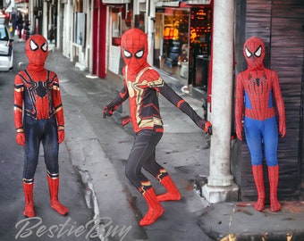 Costume cosplay Zentai Spiderman Costume da supereroe Tuta in spandex per bambini