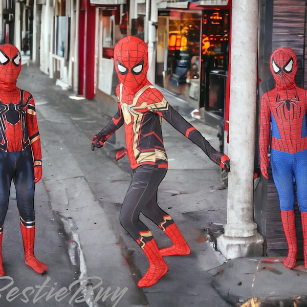 Cosplay Costume Zentai Spiderman Costume Superhero Bodysuit Spandex Suit for Kids