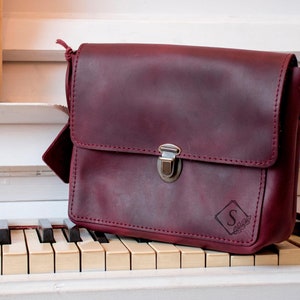Leder Umhängetasche Frau Handgefertigte Ledertasche Burgund Leder Handtasche Cross Body Bag Leder Geldbörse Frauen Schultertasche Muttertagsgeschenk