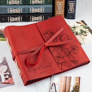 Wedding Photo Album Personalized Photo Album Leather Photo Album Rustic Wedding Gift for Couple Custom Photo Book Travel Album Memory Book