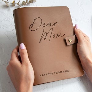 Diario de cartas a mi mamá, cuaderno de cuero personalizado "Querida mamá", diario de recuerdo, regalo de cumpleaños para mamá, regalo sentimental para el Día de la Madre