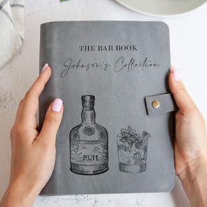 The Bar Book Leather Cocktail Recipe Book Cocktail Binder Blank Leather Recipe Book Cocktail Journal for Dad Fathers Day Gift for him