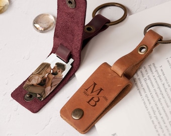 Personalized leather keychain with photo, drive safe key chain, new driver, keychains for women, gift for her, girlfriend, wife, Mothers day