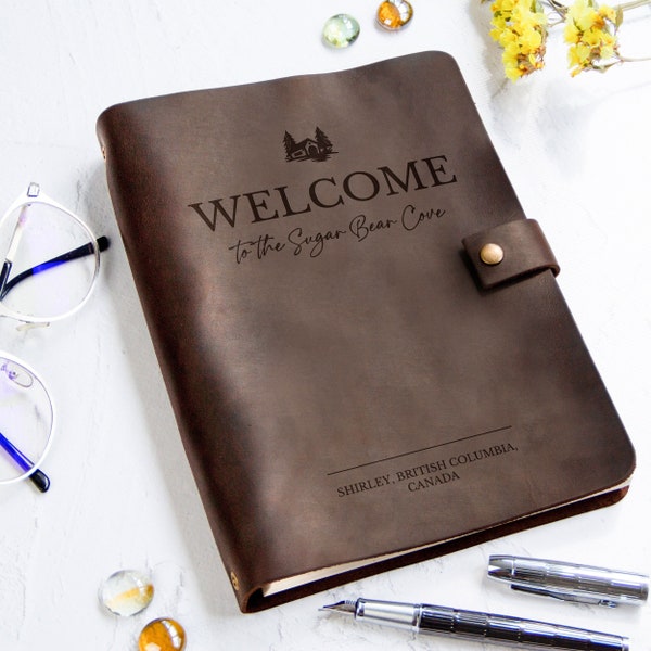 Leather Guest Book Etsy