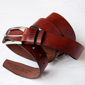 Mens Leather Belt, Fathers Day Gift, Custom Belt, Engraved Mens Belt, 3rd Anniversary Gift for Men, Personalized Gift for Dad, Birthday Gift