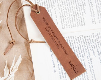 Marcador de livros personalizado, marcador de livros em couro, marcador de livros para amantes de livros, presente de 3º aniversário para ele, presente de Natal para pai, mãe ou amigo, marcador de livros personalizado