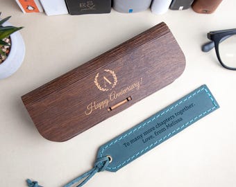 Personalised Leather Bookmark, 3rd Anniversary Gift, Gift for Couple, Leather Anniversary Gift for Her Him, Custom Gift for Wife or Husband
