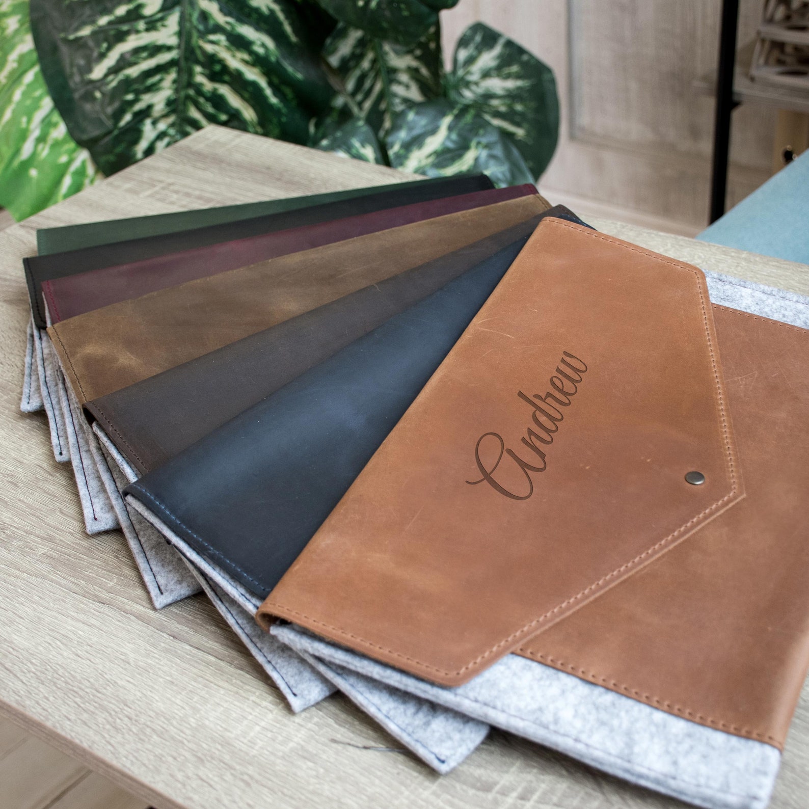 Custom Monogram Leather Laptop Sleeve 1213.3 Etsy