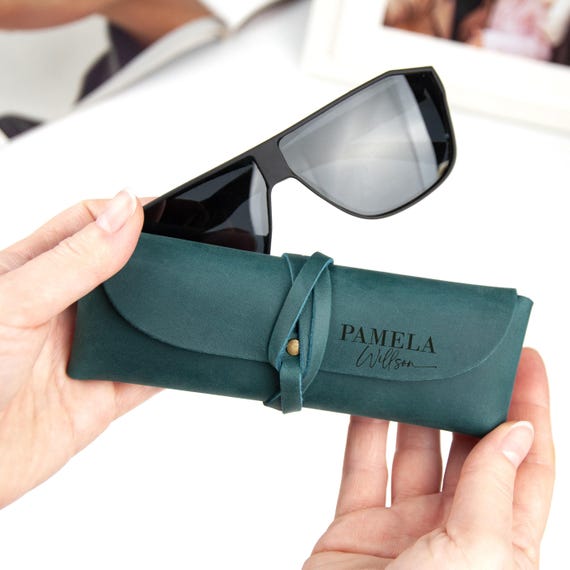 Personalized Glasses Case Leather Glasses Case Custom Leather Sunglass Case  Eye Glasses Holder Gift for Mom Mothers Day Gift Ukraine Shop