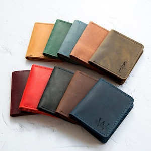 Porta-identidade personalizado, porta-cartões de couro personalizado com janela de identificação, carteira de identidade de couro, presente de dia dos pais, presente para pai, presente de aniversário