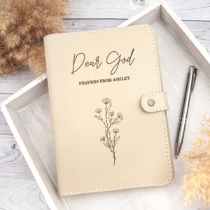 Dear God Prayer Journal, Personalized Prayer Journal Diary, Christian Gift for Women, Religious Gift, Journal for Church Notes, Bible Study