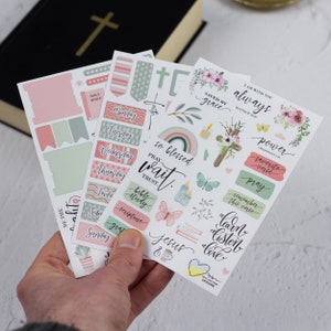 Add-on Bible Journaling Stickers, Christian Stickers, Bible Study Sticker Pack, Jesus Sticker, Stickers for Bible Journaling - 86 Stickers