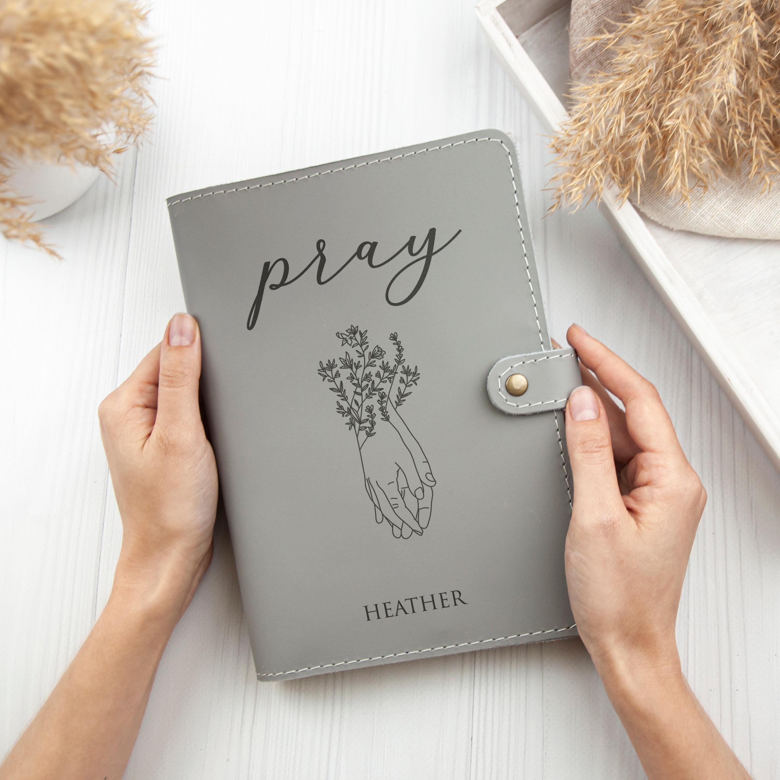 Personalized prayer journal, Christian gift for men, Custom leather religious journal, Pastor gift, Religious gifts for priest