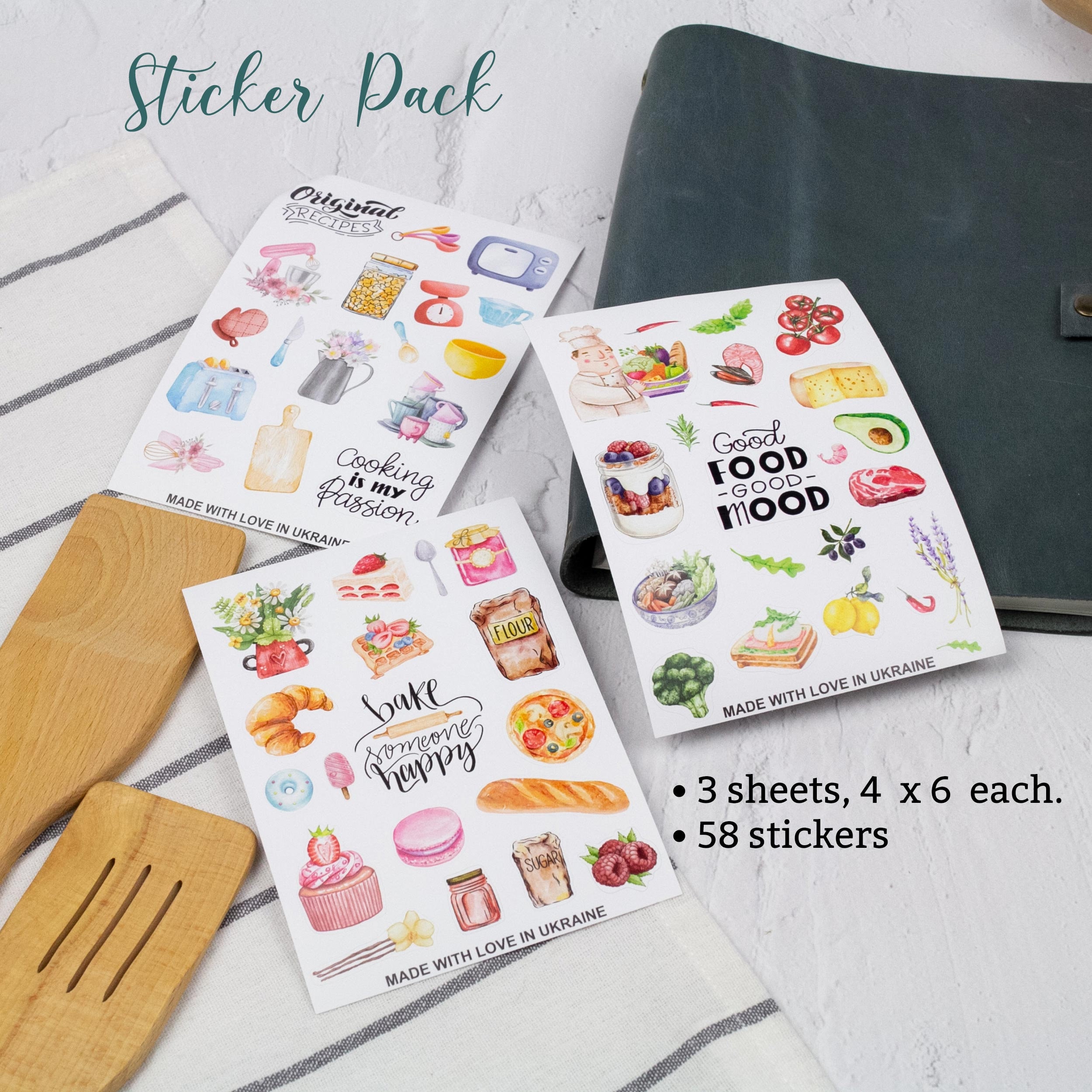Add-on Self-adhesive Recipe Tab Labels - 16 Categories of Dishes + 8 ...