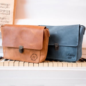 Sac à bandoulière en cuir pour femme - Disponible en 10 couleurs ! Sac à main bandoulière en cuir Petit sac en cuir Sac à main en cuir pleine fleur