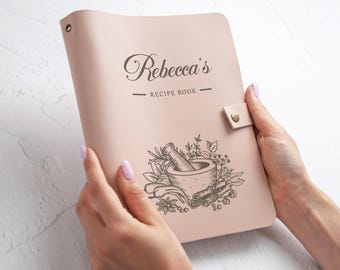 Personalized Recipe Book Custom Recipe Book Blank Cookbook Leather Recipe Book Recipe Binder Christmas Gift for Mom Wife Mother in Law Gift