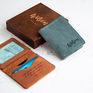 Porta carte di viaggio in pelle personalizzato, portafoglio per patente di guida, portafoglio tascabile frontale, portafoglio per documenti d'identità, portafoglio per carte di credito, porta documenti d'identità in pelle, custodia per carte di credito