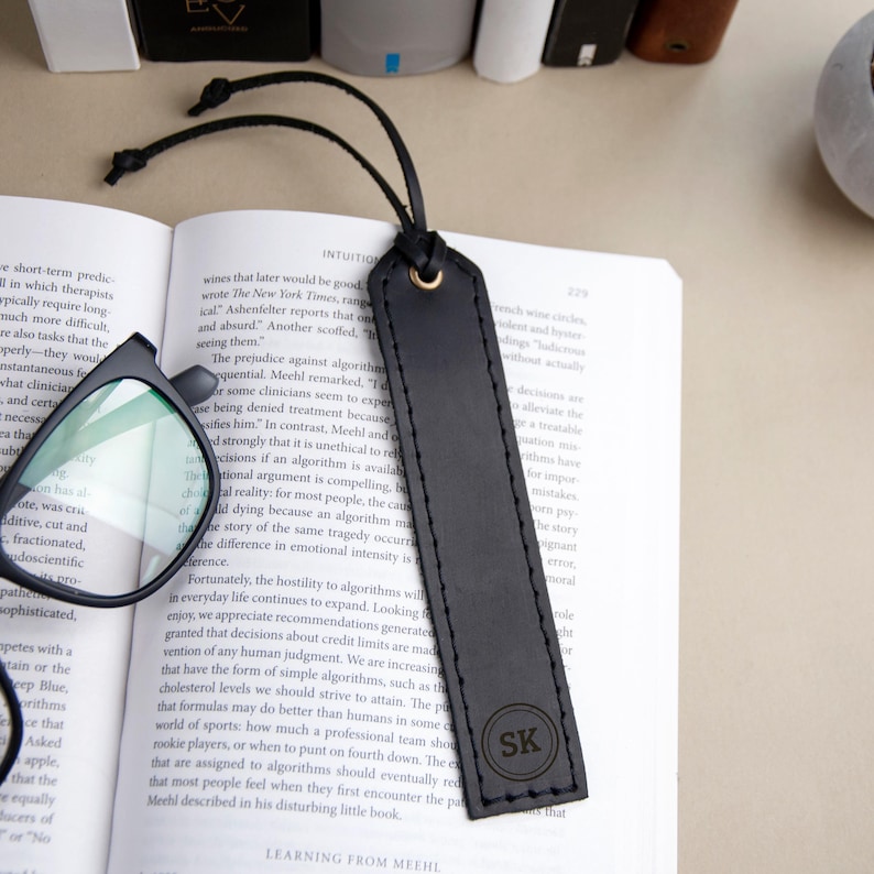 Personalized Leather Bookmark, Book Lover, Leather Anniversary