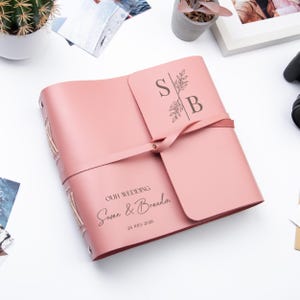 Wedding Photo Album Personalized Photo Album Leather Photo Album Rustic Wedding Gift for Couple Custom Photo Book Travel Album Memory Book image 10