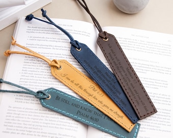 Leather Bible Bookmark Personalized Christian Bookmark Christian Gift for Dad Religious Gifts for Men Bible Verse Bookmark Fathers Dy Gift