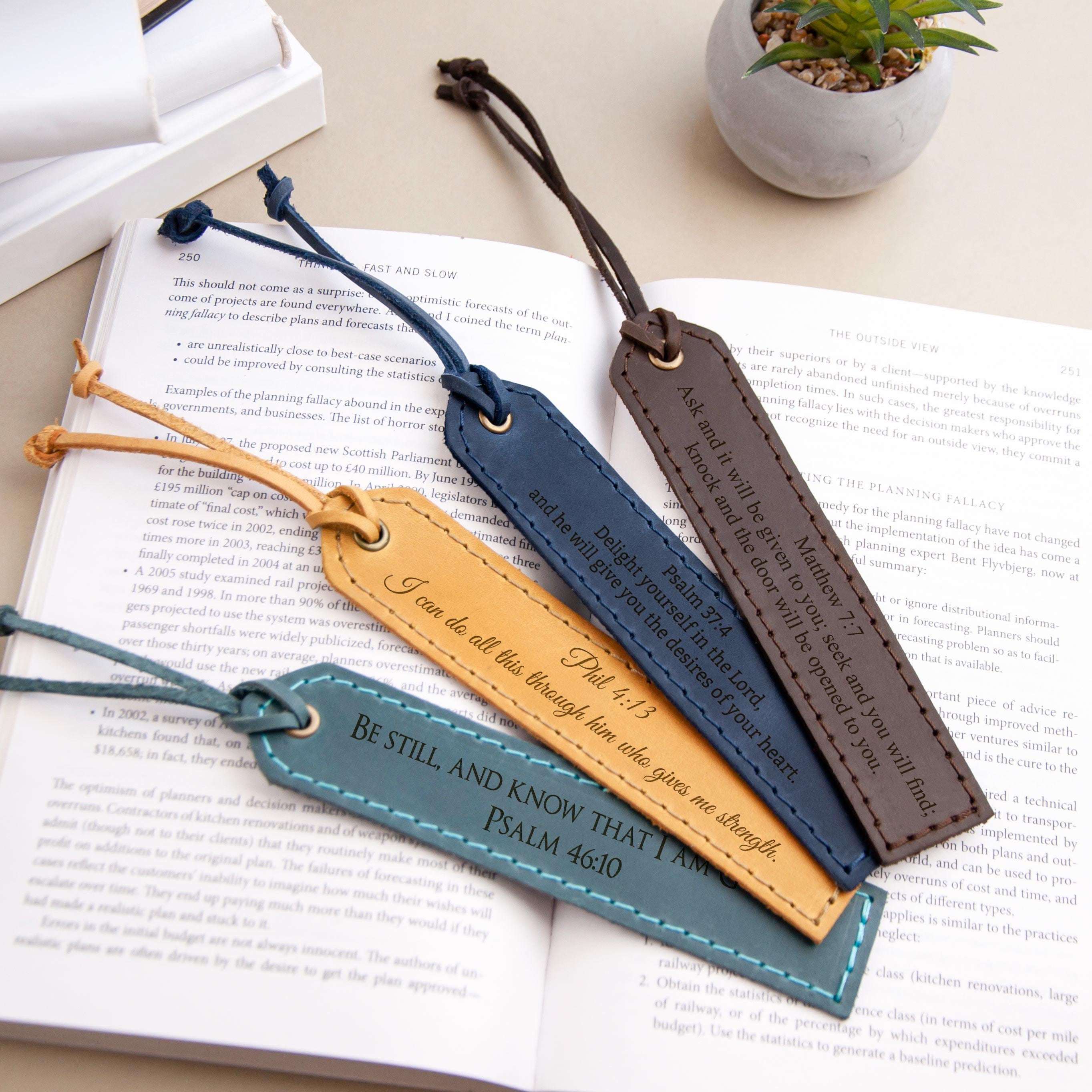 Leather Bible Bookmark Personalized Christian Bookmark Christian Gift for Dad Religious Gifts for Men Bible Verse Bookmark Fathers Dy Gift